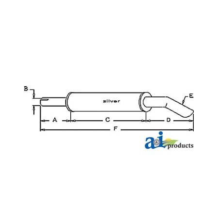 A & I Products Muffler 40.2" x6" x7" A-539525M91